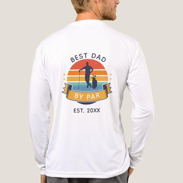 Best Dad By Par Fathers Day Golfing Gag Tri-Blend Shirt (Back)