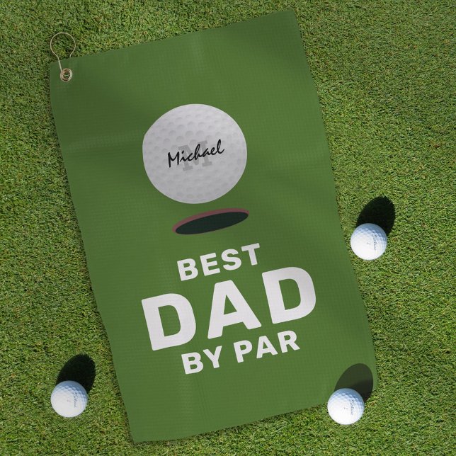 Best Dad By Par Father's Day Name Golf Towel (Creator Uploaded)