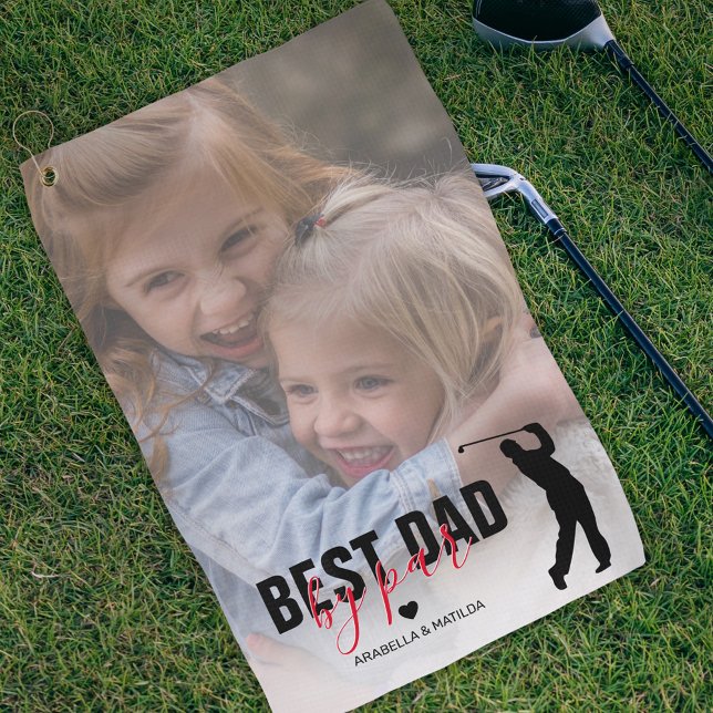 Best Dad By Par Father's Day Photo Golf Towel (Creator Uploaded)