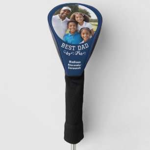 Best Dad By Par Father's Day Photo Names Blue Golf Head Cover