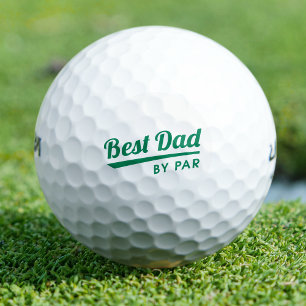 Best Dad By Par Father's Day Retro Green Golf Balls