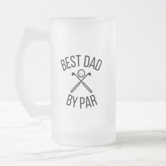 Best dad by par frosted glass beer mug