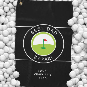 Best Dad By Par   Fun Father's Day Custom Golf Towel