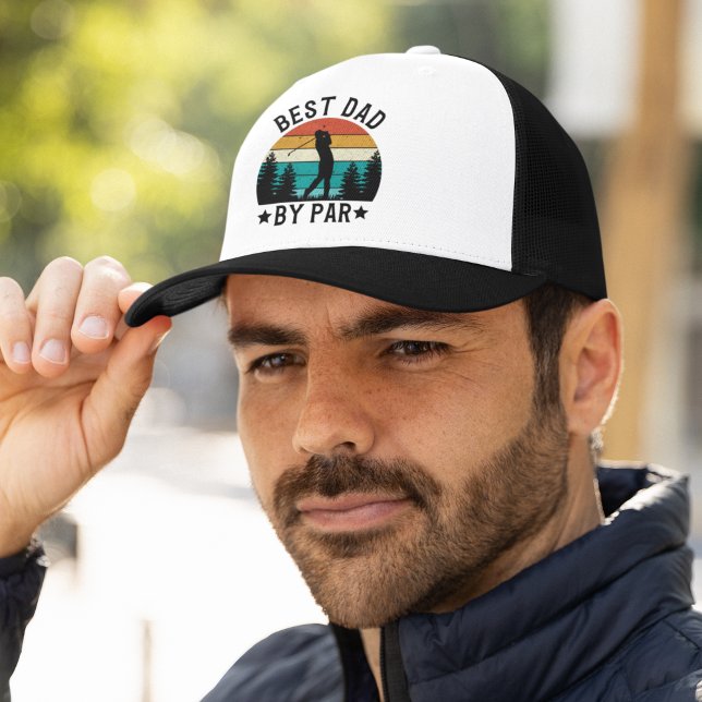 Best Dad By Par, Fun Gift For Golfer Dad Trucker Hat (Creator Uploaded)