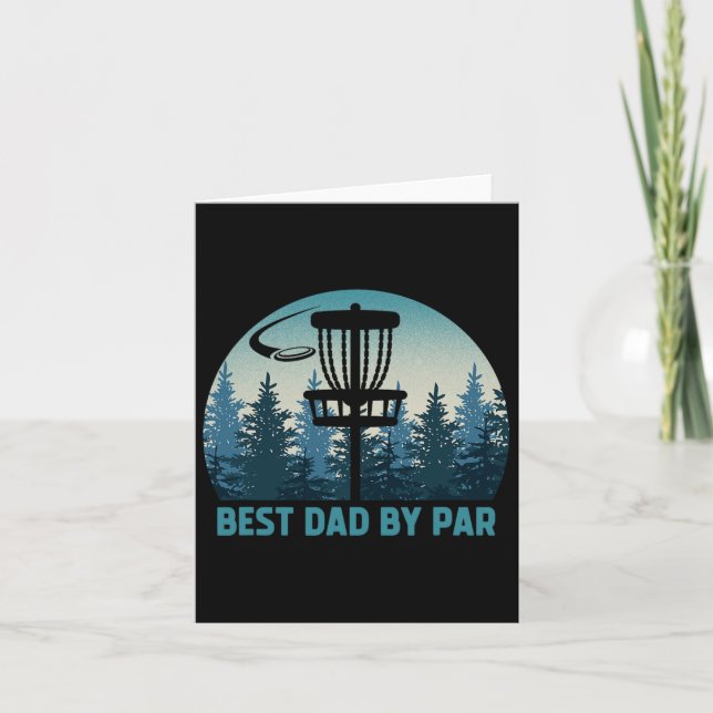 Best Dad By Par Funny Disc Golf Frisbee Golfer Fat Card (Front)