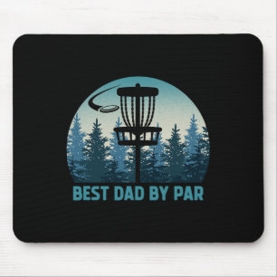 Best Dad By Par Funny Disc Golf Frisbee Golfer Fat Mouse Pad