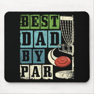 Best Dad By Par - Funny Disc Golf Player Flying Di Mouse Pad