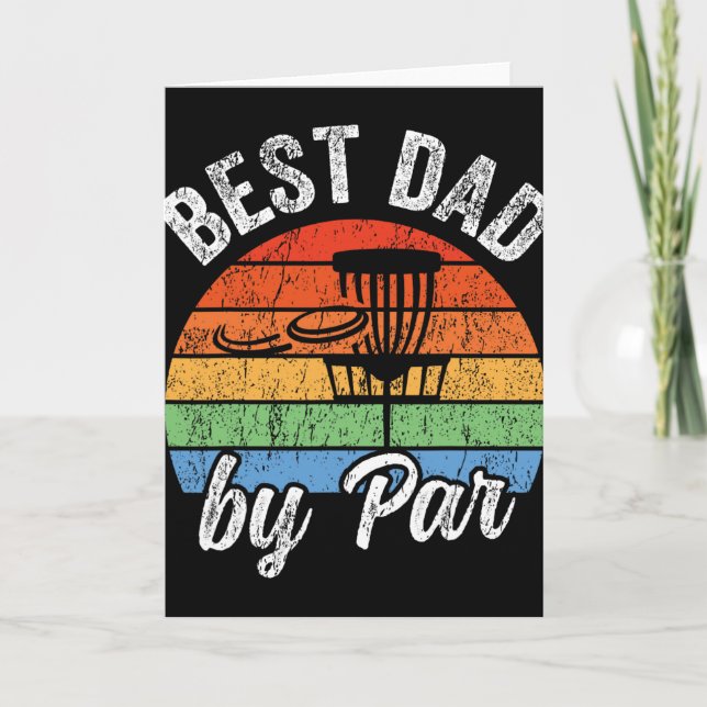 Best Dad By Par Funny Father's Day Disc Golf  Card (Front)