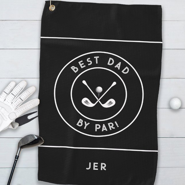 Best Dad By Par | Funny Golfer Humour Golf  Golf Towel (Best Dad By Par | Funny Golfer Humor Golf Golf Towel)
