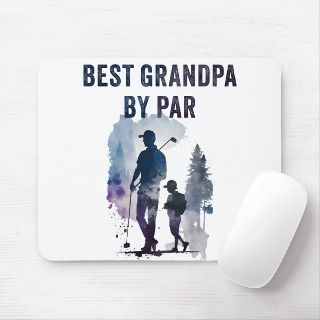 Best Dad By Par – Funny Sarcastic Golf Pun Fathers Mouse Pad (With Mouse)