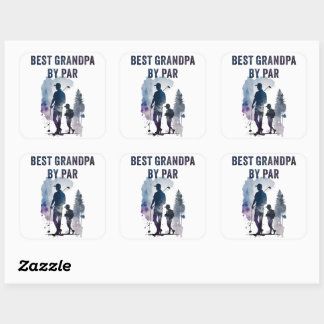 Best Dad By Par – Funny Sarcastic Golf Pun Fathers Square Sticker