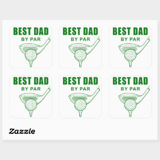 Best Dad By Par – Funny Sarcastic Golf Pun Fathers Square Sticker