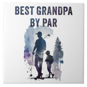 Best Dad By Par – Funny Sarcastic Golf Pun Fathers Tile
