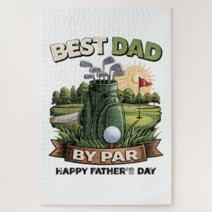 Best Dad By Par Golf Dad Funny Jigsaw Puzzle
