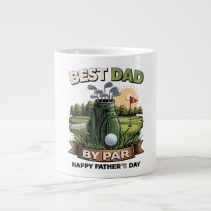 Best Dad By Par Golf Dad Funny Large Coffee Mug
