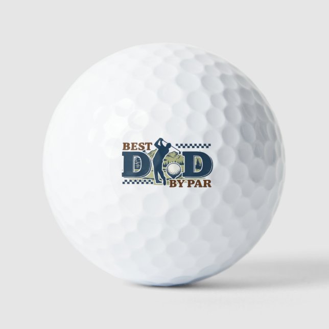 Best Dad By Par – Golf Dad Silhouette Design Balls (Front)