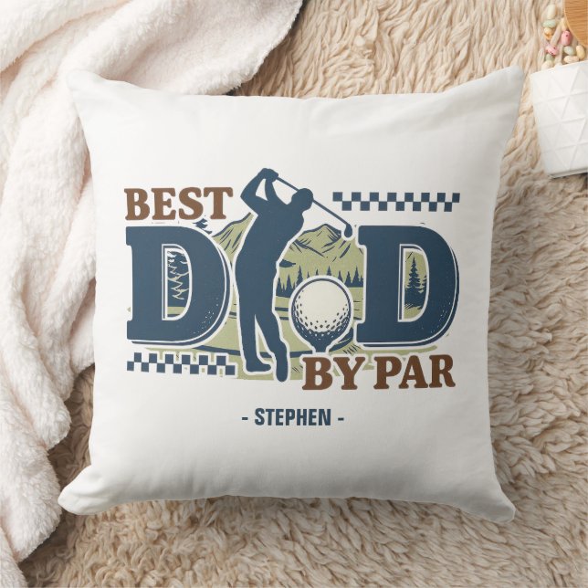 Best Dad By Par – Golf Dad Silhouette Design Cushion (Blanket)