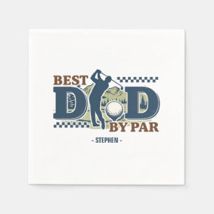 Best Dad By Par – Golf Dad Silhouette Design Napkin
