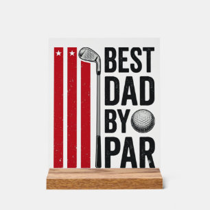 Best Dad By Par Golf Dad Vintage Design_1 Acrylic Sign