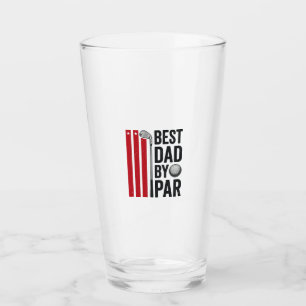 Best Dad By Par Golf Dad Vintage Design_1 Glass