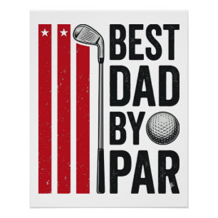 Best Dad By Par Golf Dad Vintage Design_1 Poster