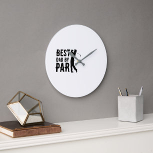 Best Dad by Par Golf Father's Day Daddy Gift Wall Large Clock