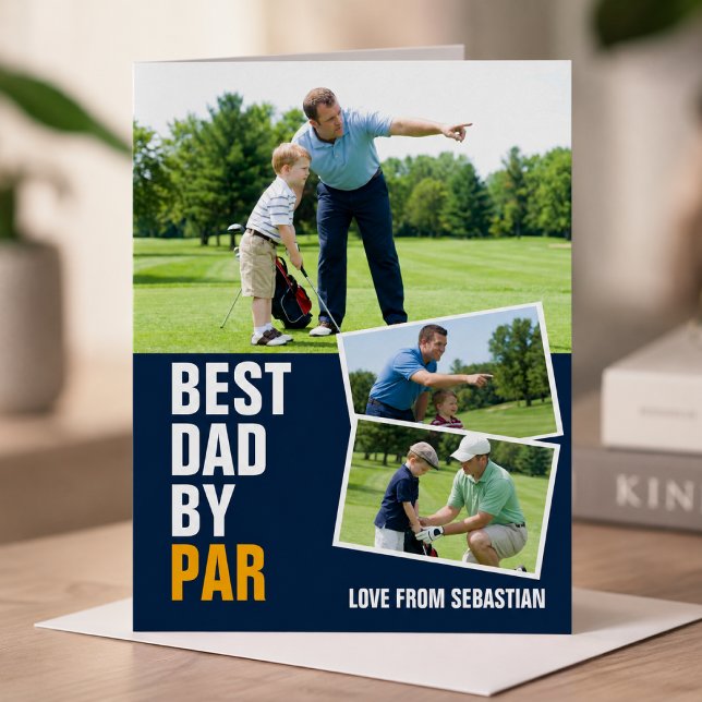Best Dad By Par Golf Fathers Day Personalised (Best Dad By Par Golf Fathers Day Personalized Cards by Ricaso. Golfing themed cards for daddy)