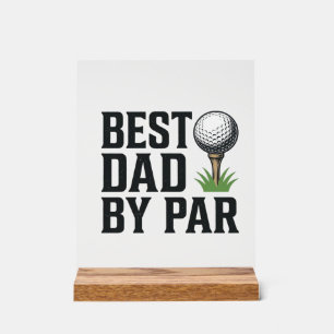 Best Dad By Par Golf Fathers Day Vintage Design_1 Acrylic Sign