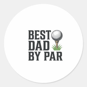 Best Dad By Par Golf Fathers Day Vintage Design_1 Classic Round Sticker