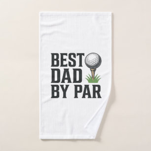 Best Dad By Par Golf Fathers Day Vintage Design_1 Hand Towel