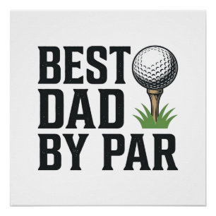 Best Dad By Par Golf Fathers Day Vintage Design_1 Poster
