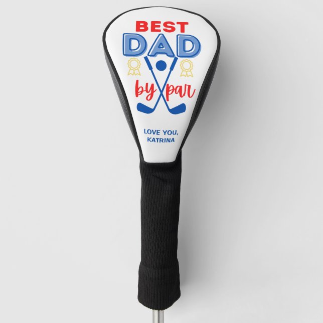 Best Dad By Par Golf Head Cover (Front)