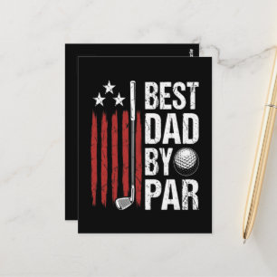 Best Dad By Par Golf Humour Postcard