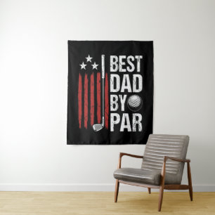 Best Dad By Par Golf Humour Tapestry