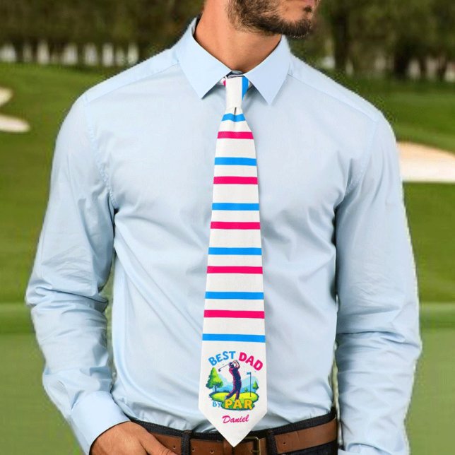 Best Dad By Par | Golf Lover Father's Day Tie (Creator Uploaded)