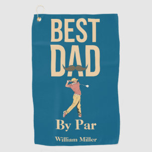 Best Dad By Par Golf Swing Moustache Funny Towel