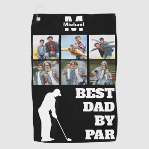 Best Dad By Par Golf with Custom 6 Photos Golf Towel