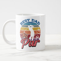 Best Dad By Par Golfer Dad Retro Sunset Style
