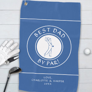 Best Dad By Par   Golfer Humour Golf BlueCustom Towel