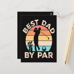 Best Dad By Par Golfing Postcard