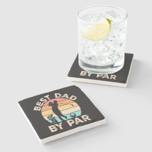 Best Dad By Par Golfing Stone Coaster