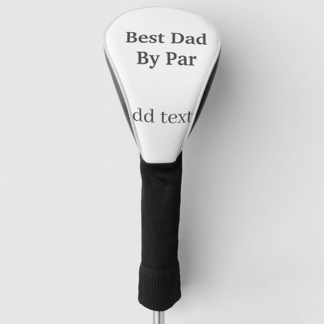 Best dad by par gray black father's day namesimple golf head cover (Front)