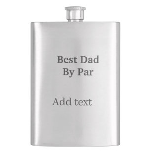 Best dad by par gray black father's day namesimple hip flask