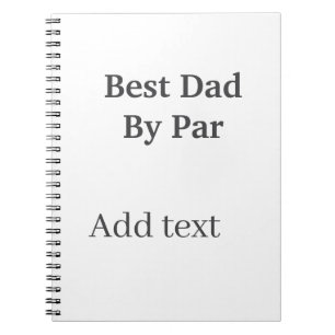 Best dad by par gray black father's day namesimple notebook