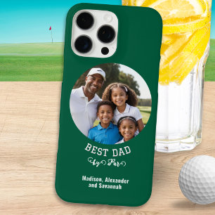 Best Dad By Par Green Golf Photo Father's Day iPhone 16 Pro Max Case