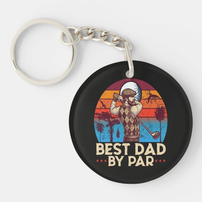 Best Dad By Par Key Ring (Front)