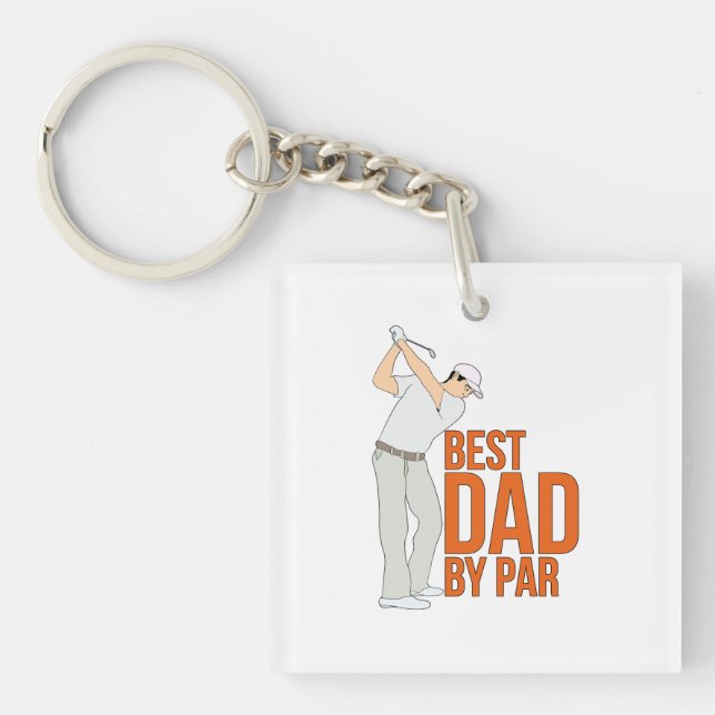 Best Dad By Par Key Ring (Front)