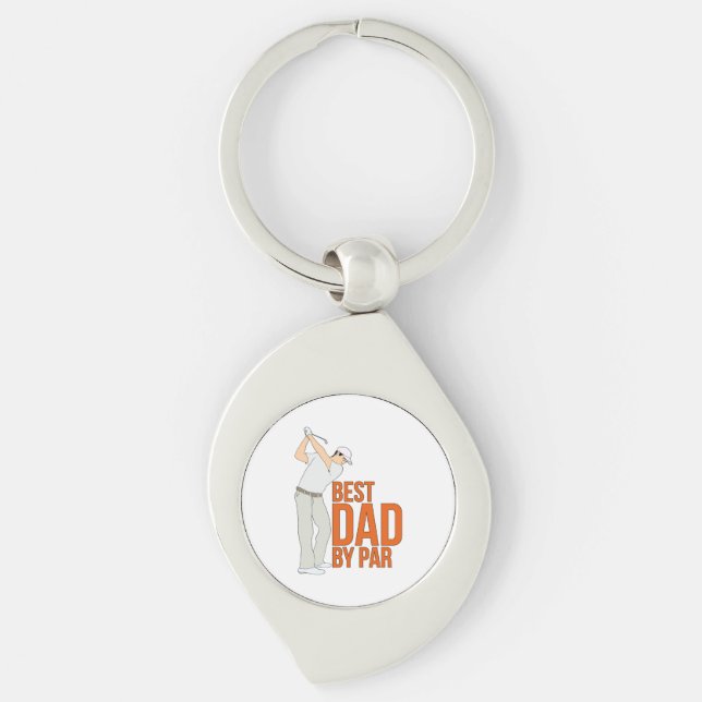 Best Dad By Par Key Ring (Front)