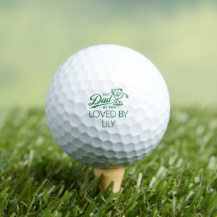 Best Dad by Par Loved By Initial Retro Golfer Golf Balls