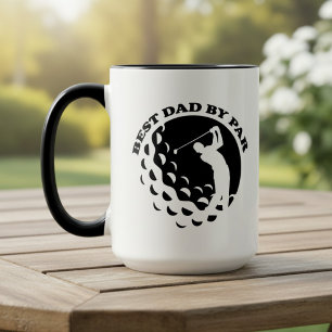 Best Dad By Par Modern Golf Golfing Mug